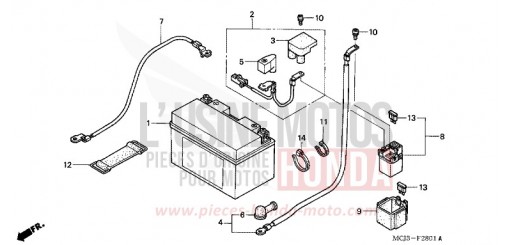 BATTERIE (CBR900RR2,3) CBR900RR2 de 2002